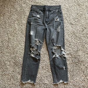 Gray wash distressed size 6 jeans